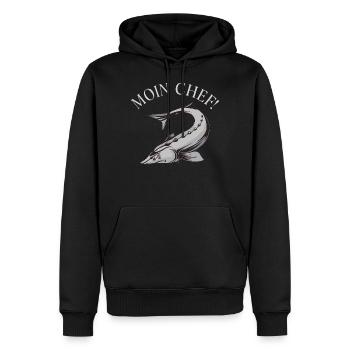 Stör Moin Chef Störzucht Störangler Störfischen - Männer Premium Bio Hoodie - Schwarz - Vorne - Nico (187cm)
