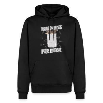Mole Liter Chemist Laboratory Word joke Pun Chemistry - Men’s Premium Organic Hoodie - black - Front - Nico (187cm)