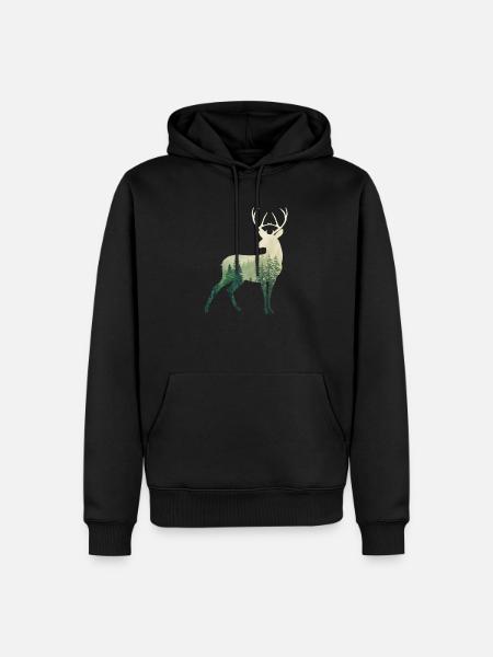 deer - Men’s Premium Organic Hoodie - black