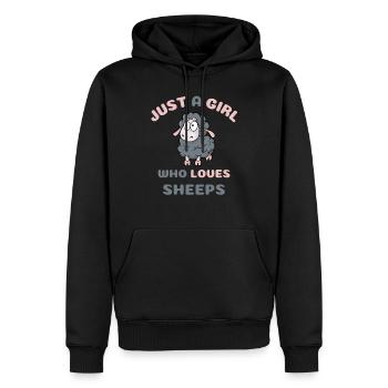 Just A Girl Who Loves Sheeps Cute Sheep Lovers - Men’s Premium Organic Hoodie - black - Front - Nico (187cm)