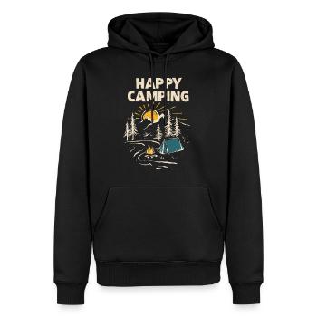 Happy Camping Holiday in a Tent - Camper Outfit - Men’s Premium Organic Hoodie - black - Front - Nico (187cm)
