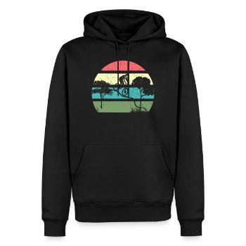 Vélos vélos vélo rétro vélo - Sweat à capuche Premium bio Homme - noir - Devant - Nico (187cm)