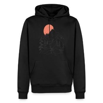 Montagnes Montagne Randonnées Randonnées Nature Nature Sommets - Sweat à capuche Premium bio Homme - noir - Devant - Nico (187cm)
