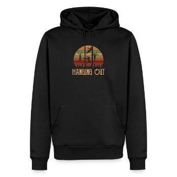 Hanging Out, Luft seiden Trapez - Männer Premium Bio Hoodie - Schwarz - Vorne - Nico (187cm)