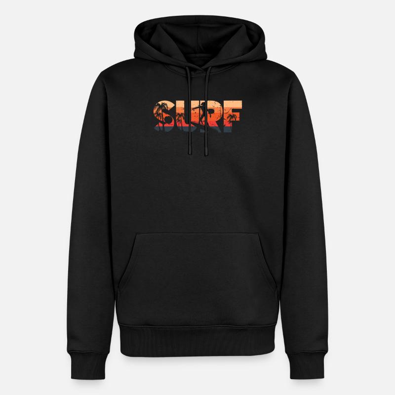 Surfer - Männer Premium Bio Hoodie - Schwarz
