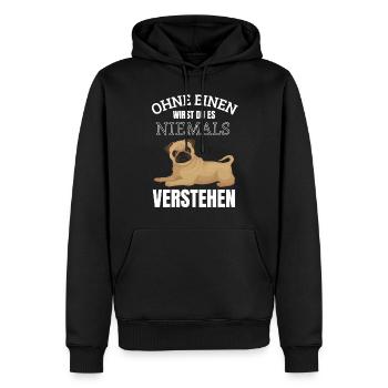 Mops Hund Möpse Hunde Pug Pugs Life Tierbesitzer - Männer Premium Bio Hoodie - Schwarz - Vorne - Nico (187cm)