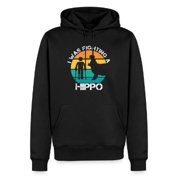 I Was Fighting A Hippo Gebrochenes Bein Gipsbein - Männer Premium Bio Hoodie - Schwarz - Vorne - Nico (187cm)