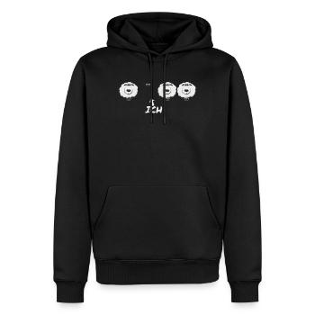 ovins moutons - Sweat à capuche Premium bio Homme - noir - Devant - Nico (187cm)