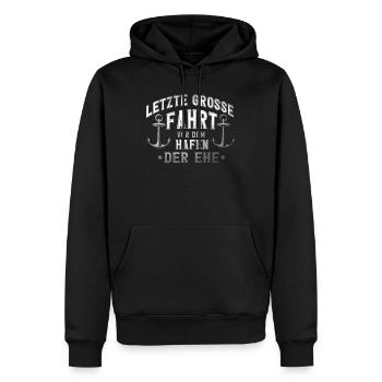 Junggesellenabschied JGA Hafen der Ehe Geschenk - Männer Premium Bio Hoodie - Schwarz - Vorne - Nico (187cm)