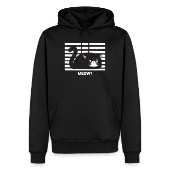 Lustige Katze Meow niedliche Geschenk Idee - Männer Premium Bio Hoodie - Schwarz - Vorne - Nico (187cm)