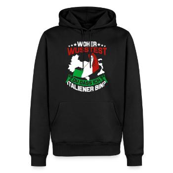 Italien Flagge Tshirt Sprüche Sizilien Mailand Rom - Männer Premium Bio Hoodie - Schwarz - Vorne - Nico (187cm)