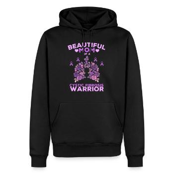 Mukoviszidose Mama - schöne Mama CF Krieger - Männer Premium Bio Hoodie - Schwarz - Vorne - Nico (187cm)