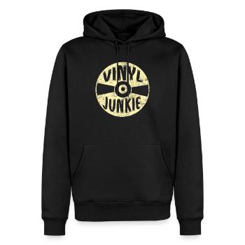 Vinyle Junkie Rétro Album Vintage Disque 1997 - Sweat à capuche Premium bio Homme - noir - Devant - Nico (187cm)