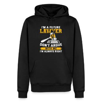 Future Lawyer DiscussEs Not Jura - Men’s Premium Organic Hoodie - black - Front - Nico (187cm)