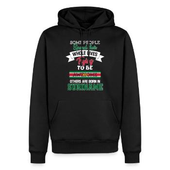 Né au Suriname - Sweat à capuche Premium bio Homme - noir - Devant - Nico (187cm)