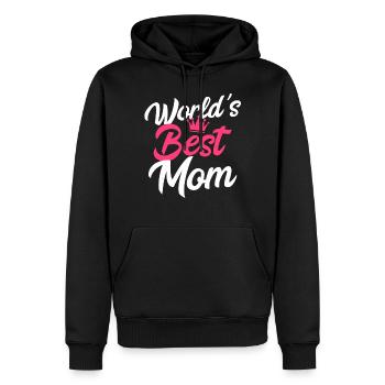 Meilleur Maman Maman Fête des mères - Sweat à capuche Premium bio Homme - noir - Devant - Nico (187cm)