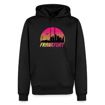 Francfort - Sweat à capuche Premium bio Homme - noir - Devant - Nico (187cm)