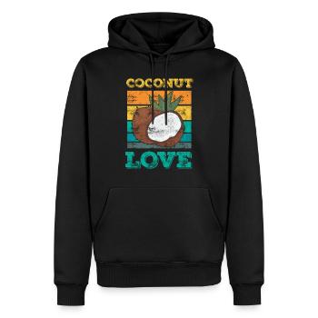 Coconut lover fruit coconut - Men’s Premium Organic Hoodie - black - Front - Nico (187cm)