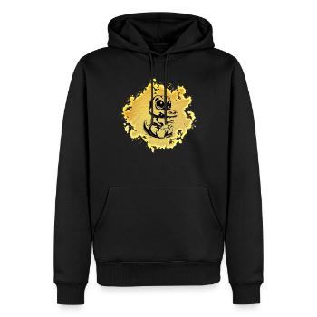 Krokodil - Männer Premium Bio Hoodie - Schwarz - Vorne - Nico (187cm)