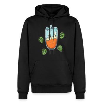 Bière goutte-à-goutte hôpital médecin secours boire secours - Sweat à capuche Premium bio Homme - noir - Devant - Nico (187cm)