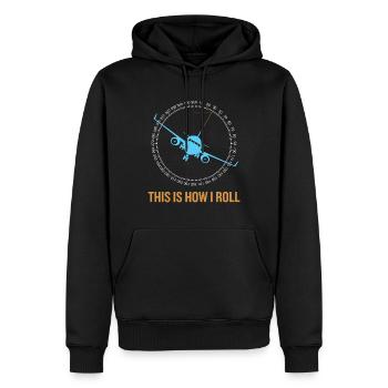 This Is How I Roll Airplane - Männer Premium Bio Hoodie - Schwarz - Vorne - Nico (187cm)