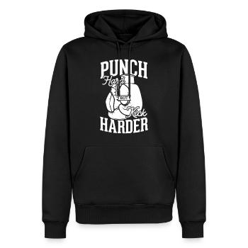 Kickboxen Kickboxer Boxen Kampfsport - Männer Premium Bio Hoodie - Schwarz - Vorne - Nico (187cm)