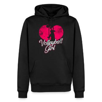 Volleyball Spieler Mädchen - Männer Premium Bio Hoodie - Schwarz - Vorne - Nico (187cm)