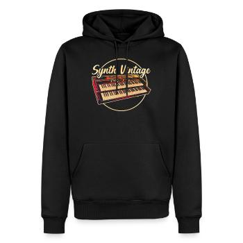 Synthétiseurs numériques - Sweat à capuche Premium bio Homme - noir - Devant - Nico (187cm)