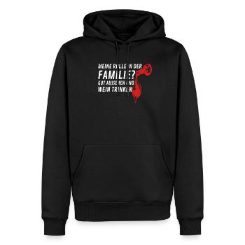 Meine Rolle in der Familie Wein Trinken - Männer Premium Bio Hoodie - Schwarz - Vorne - Nico (187cm)