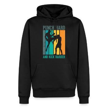Kickboxen Kickboxer Boxen Kampfsport - Männer Premium Bio Hoodie - Schwarz - Vorne - Nico (187cm)