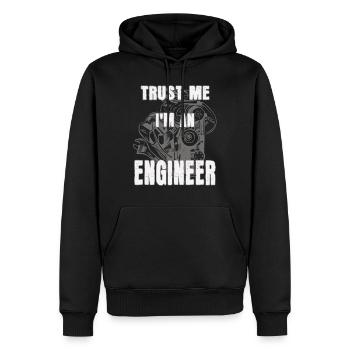 I’m an engineer - Sweat à capuche Premium bio Homme - noir - Devant - Nico (187cm)