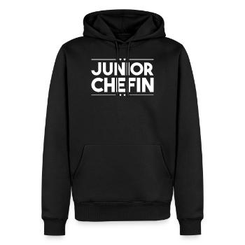 Junior chefin - Im Haus bin ich der boss geschenk - Männer Premium Bio Hoodie - Schwarz - Vorne - Nico (187cm)