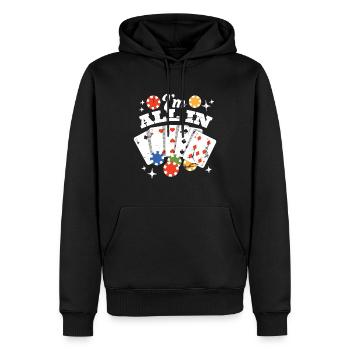 Je suis tout dans le jeu cadeau de Las Vegas avec - Sweat à capuche Premium bio Homme - noir - Devant - Nico (187cm)
