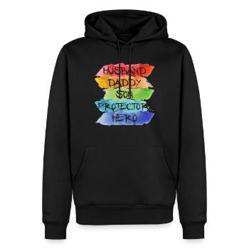 Ehemann Daddy Sohn Beschützer Held - Männer Premium Bio Hoodie - Schwarz - Vorne - Nico (187cm)