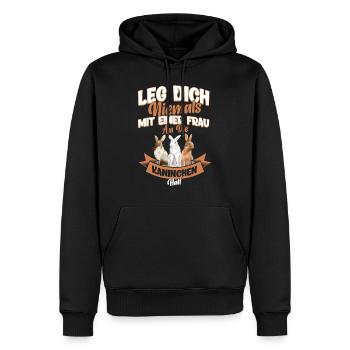 Kaninchen Hasen Häschen Geschenk - Männer Premium Bio Hoodie - Schwarz - Vorne - Nico (187cm)