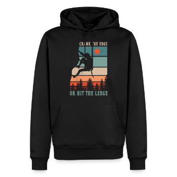 Climbing Rock Climbing Mountains - Men’s Premium Organic Hoodie - black - Front - Nico (187cm)