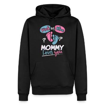 Rosa Oder Blau Mama Liebt Dich - Männer Premium Bio Hoodie - Schwarz - Vorne - Nico (187cm)