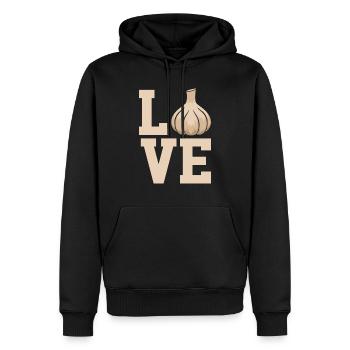 Simple je amour ail ail vampire amusant - Sweat à capuche Premium bio Homme - noir - Devant - Nico (187cm)