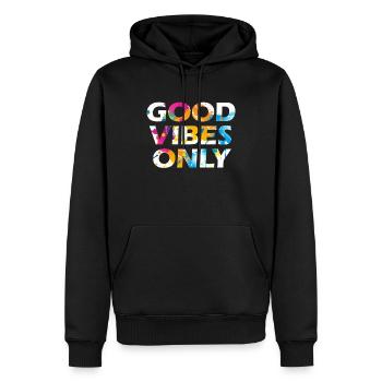 Good Vibes Only Positive Vibes Only - Männer Premium Bio Hoodie - Schwarz - Vorne - Nico (187cm)