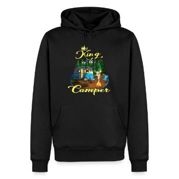 Wohnwagen King of the Camper Wohnmobil Camping Fan - Männer Premium Bio Hoodie - Schwarz - Vorne - Nico (187cm)