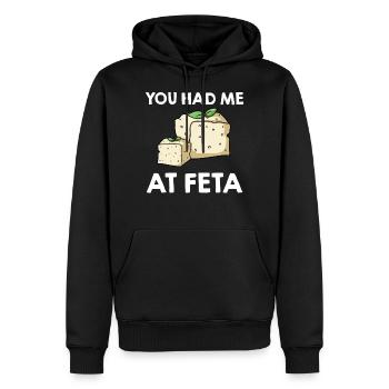 Fromages de chèvres de la feta Grec Fromage de brebis grec - Sweat à capuche Premium bio Homme - noir - Devant - Nico (187cm)