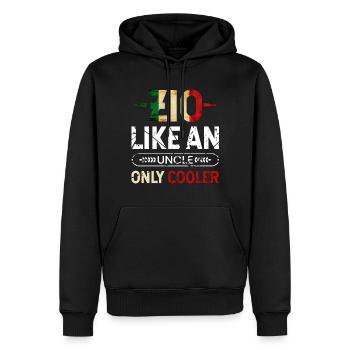 Zio Wie Ein Onkel Nur Cooler - Männer Premium Bio Hoodie - Schwarz - Vorne - Nico (187cm)