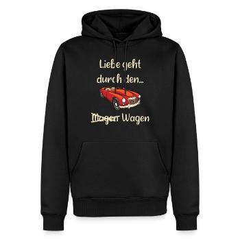Auto Spruch - Männer Premium Bio Hoodie - Schwarz - Vorne - Nico (187cm)
