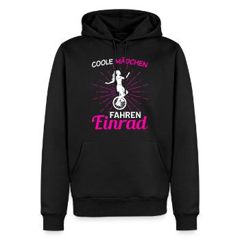 Coole Mädchen fahren Einrad - Männer Premium Bio Hoodie - Schwarz - Vorne - Nico (187cm)