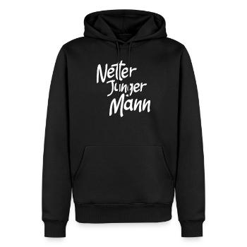 Netter junger Mann - lustiges Design für Männer - Männer Premium Bio Hoodie - Schwarz - Vorne - Nico (187cm)