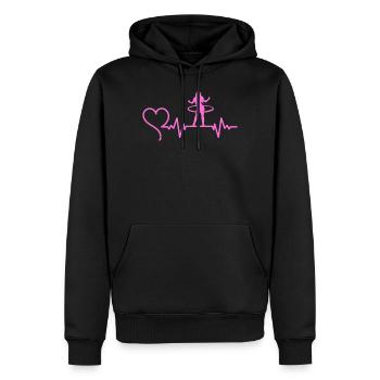 Hullern - Herzschlag EKG mein Herz Hullert - Männer Premium Bio Hoodie - Schwarz - Vorne - Nico (187cm)