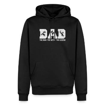 Vatertag - Männer Premium Bio Hoodie - Schwarz - Vorne - Nico (187cm)