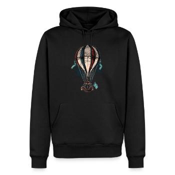 Montgolfières vintage Montgolfières - Sweat à capuche Premium bio Homme - noir - Devant - Nico (187cm)