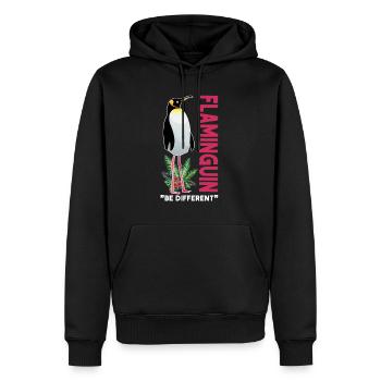 Flaminguin Be Anders Be Different Gift - Men’s Premium Organic Hoodie - black - Front - Nico (187cm)