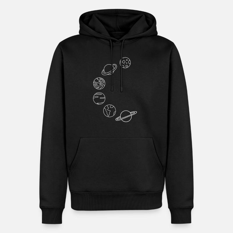Milchstraße Planeten - Männer Premium Bio Hoodie - Schwarz